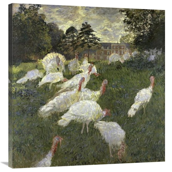Global Gallery  The Turkeys at the Chateau De Rottembourg - Montgeron Art Print - Claude Monet