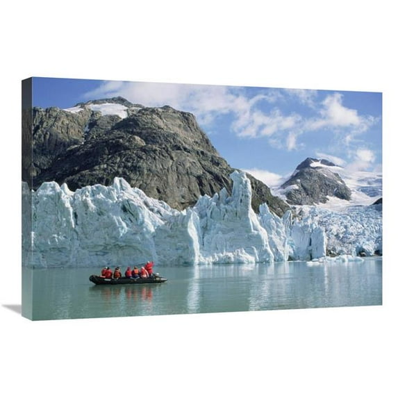 Global Gallery Tourists At Glacier - Southern Greenland Fjords - Prins Christian Sound - Greenland Art Print - Tui De Roy
