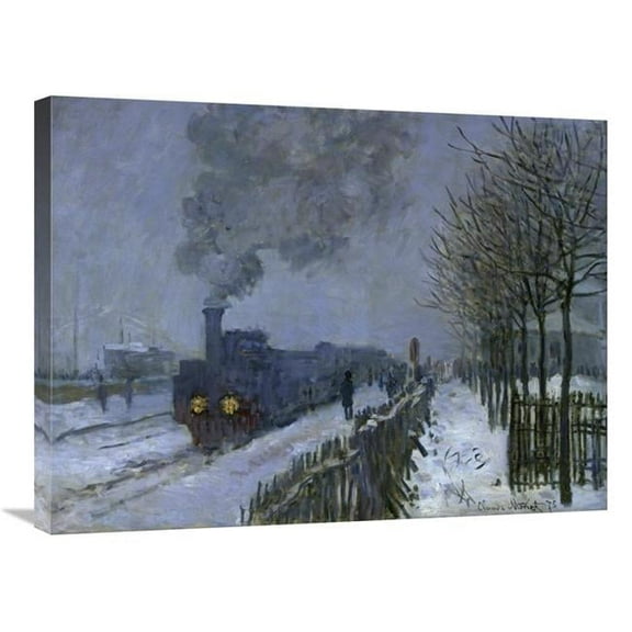 Global Gallery Train in the Snow - 1875 Art Print - Claude Monet