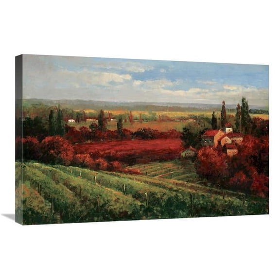 Global Gallery  Tuscan Fields of Red Art Print