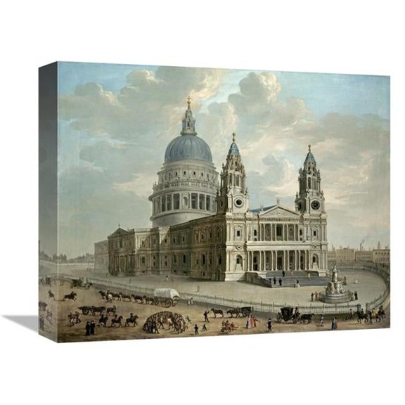 Global Gallery View of St. Pauls Cathedral Art Print - English School - 16in.