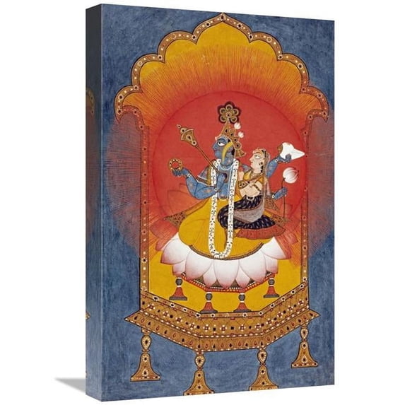 Global Gallery Vishnu & Lakshmi Enthroned Art Print - Basohli School