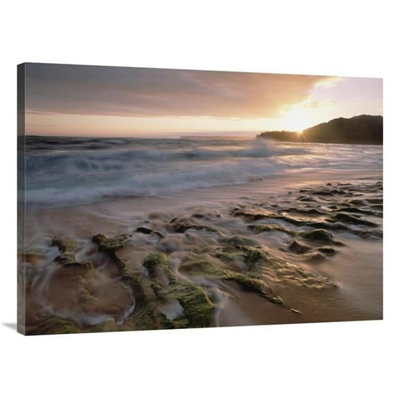 Global Gallery  Waioli Beach - Hanalei Bay - Kauai - Hawaii Art Print - Tim Fitzharris