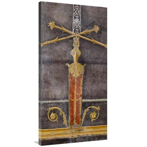Global Gallery Wall Fragment with Architectural Motifs on Black Ground Art Print - Unknown 1st Century Roman Artisan