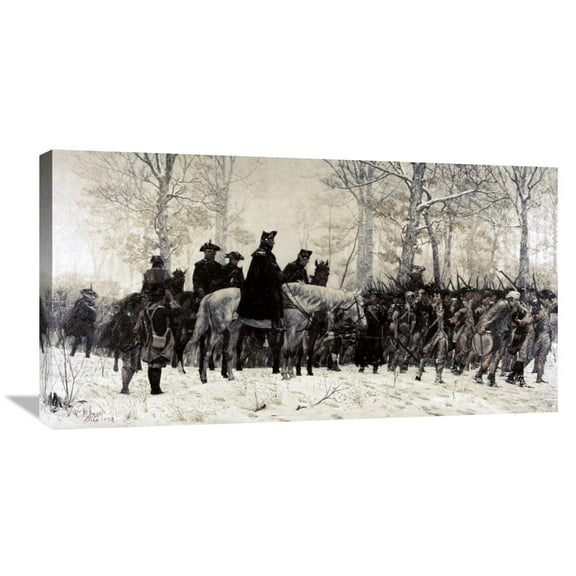 Global Gallery William T. Trego 'Washington Reviewing His Troops at Valley Forge' Stretched Canvas Art