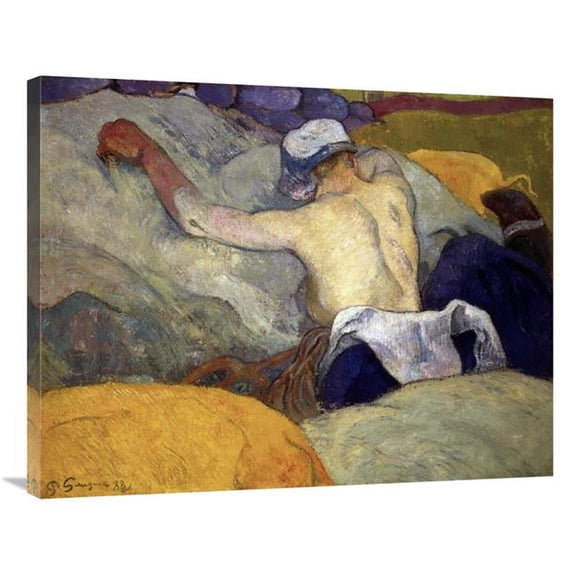 Global Gallery Woman in the Hay - Femme Dans Le Foin Art Print - Paul Gauguin