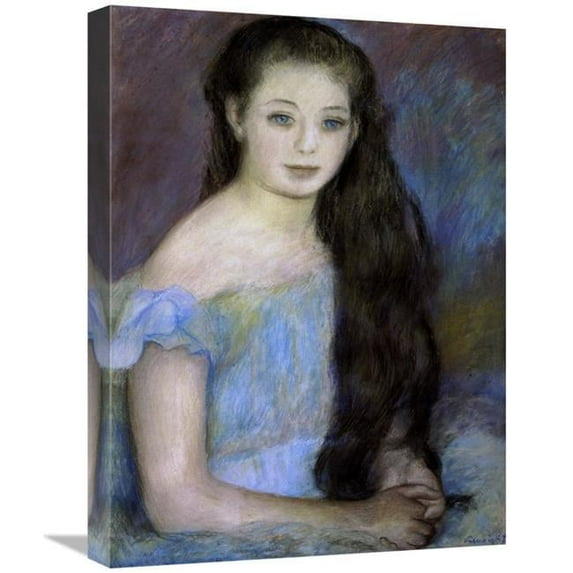 Global Gallery Young Girl with Dark Brown Hair Art Print - Pierre-Auguste Renoir