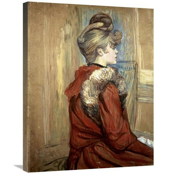 Global Gallery Young Woman with Her Fur - Mademoiselle Jeanne Fontaine Art Print - Henri Toulouse-Lautrec