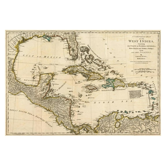 Global Gallery's 'A Complete Map of the West Indies, 1776' By Robert Sayer Unframed Giclee on Paper Print