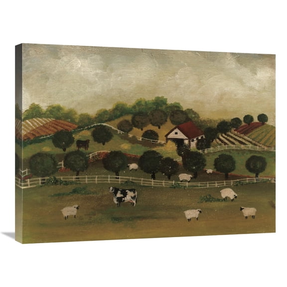 Global Gallery's 'A Day at the Farm II' By David Carter Brown Stretched Canvas Wall Art