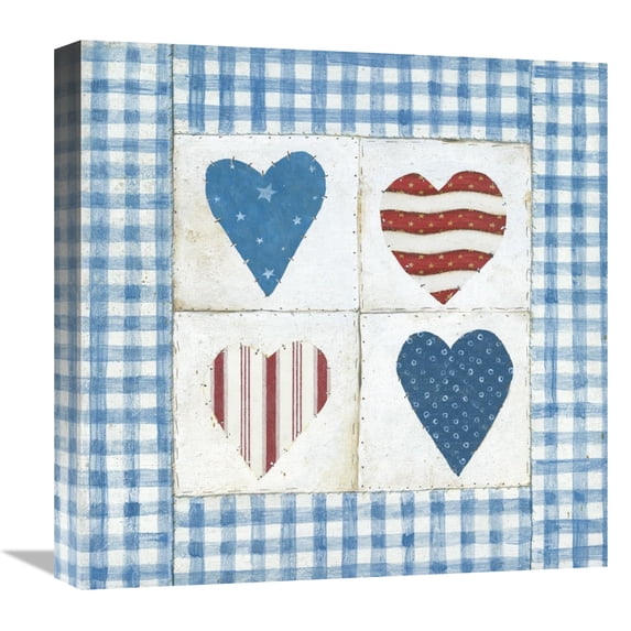 Global Gallery's 'Americana Hearts II' by David Carter Brown Stretched Canvas Wall Art