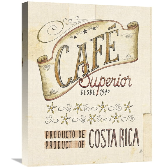 Global Gallery's 'Authentic Coffee VIII' by Daphne Brissonnet Stretched Canvas Wall Art