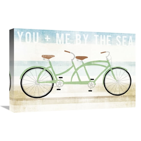 Global Gallery's 'Beach Cruiser Tandem' By Michael Mullan Stretched Canvas Wall Art