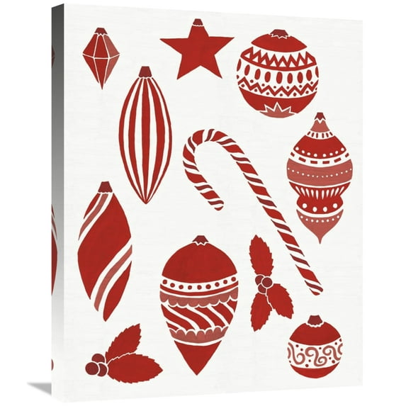 Global Gallery's 'Christmas Otomi Tile III' By Elyse DeNeige Stretched Canvas Wall Art