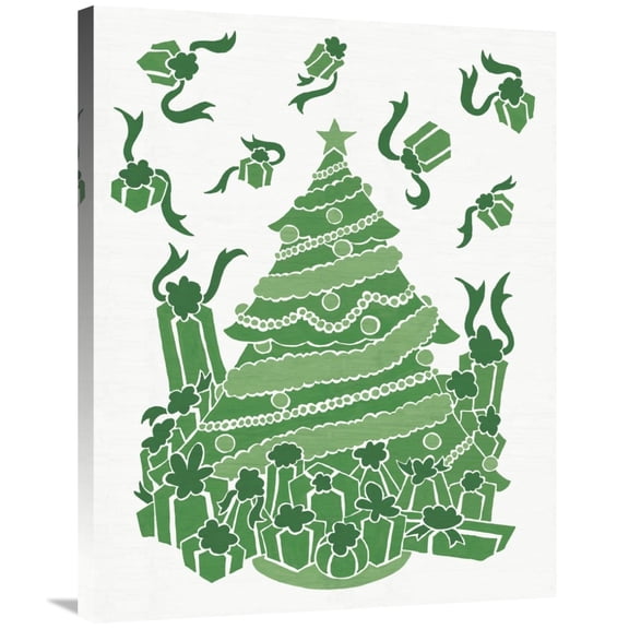 Global Gallery's 'Christmas Otomi Tile IV' By Elyse DeNeige Stretched Canvas Wall Art