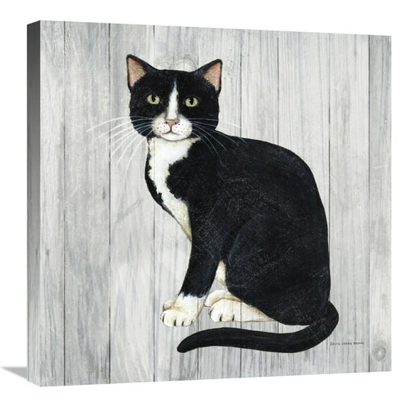 Global Gallery's 'Country Kitty I on Wood' by David Carter Brown Stretched Canvas Wall Art