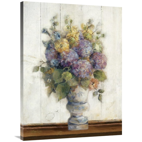 Global Gallery's 'Dreamy Hydrangea I on Birch' By Marilyn Hageman Stretched Canvas Wall Art