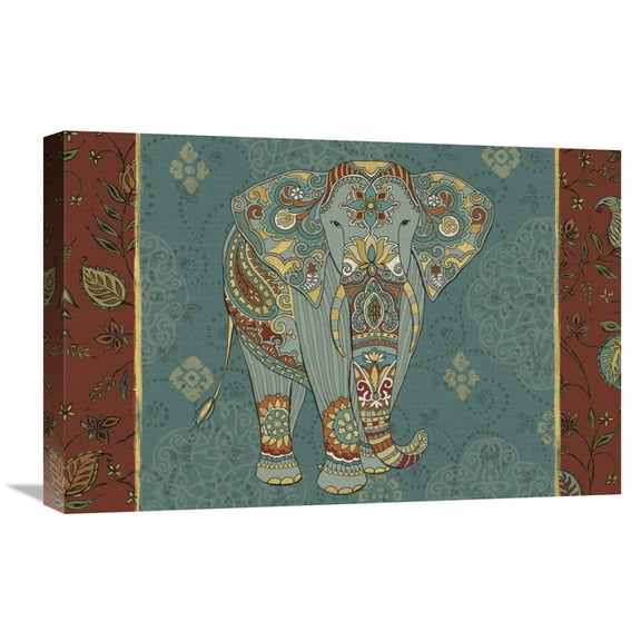 Global Gallery's 'Elephant Caravan IB' by Daphne Brissonnet Stretched Canvas Wall Art