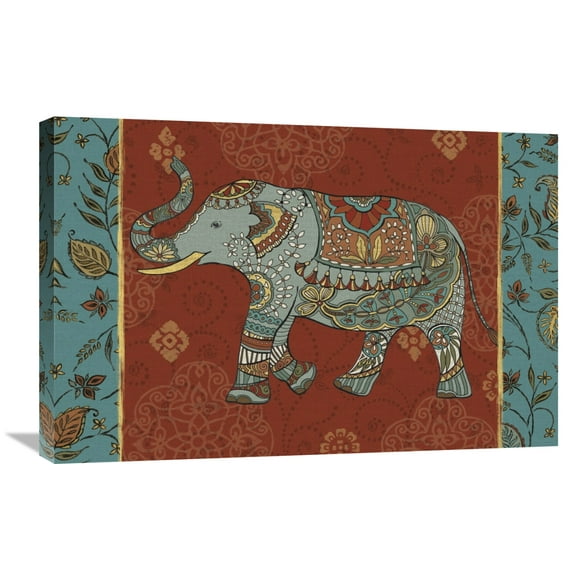 Global Gallery's 'Elephant Caravan IIM' by Daphne Brissonnet Stretched Canvas Wall Art