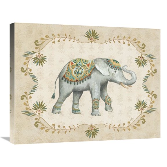 Global Gallery's 'Elephant Walk IV' by Daphne Brissonnet Stretched Canvas Wall Art