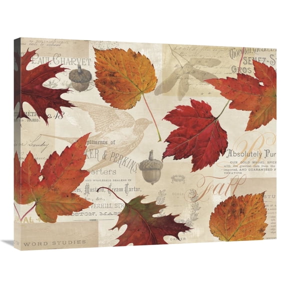 Global Gallery's 'Fall in Love - Autumn Leaves' By Lisa Audit Stretched Canvas Wall Art