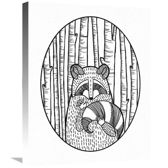 Global Gallery's 'Forest Friends II Black and White' by Elyse DeNeige Stretched Canvas Wall Art