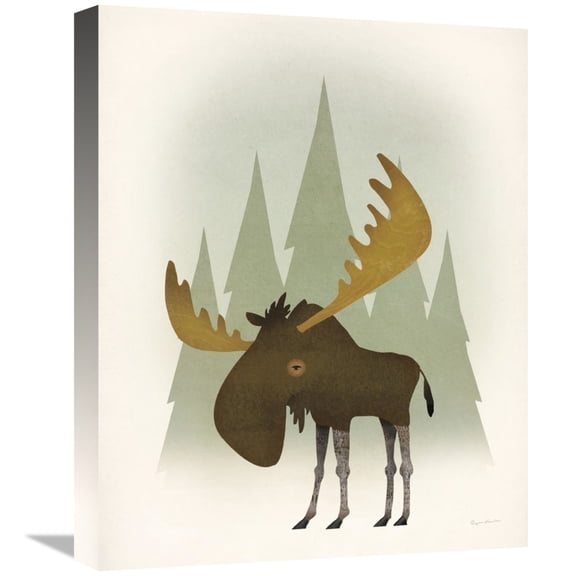 Global Gallery's 'Forest Moose' By Ryan Fowler Stretched Canvas Wall Art