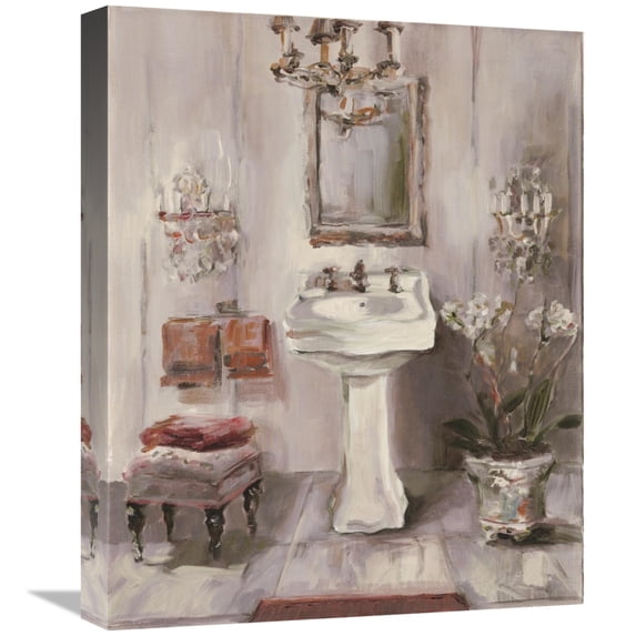 Global Gallery's 'French Bath III Gray and Blush' By Marilyn Hageman Stretched Canvas Wall Art
