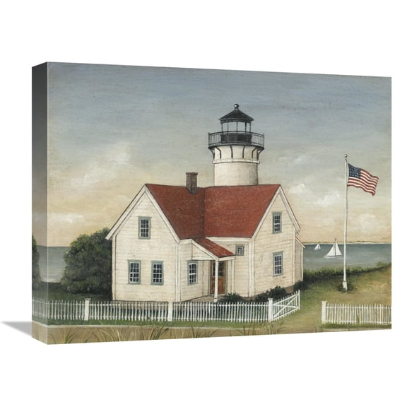Global Gallery's 'Lighthouse Keepers Home' By David Carter Brown Stretched Canvas Wall Art