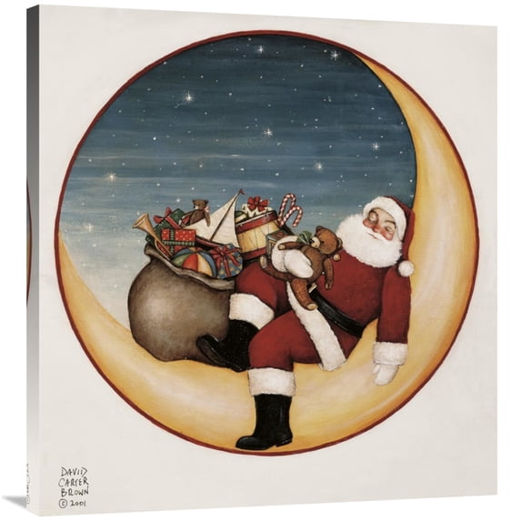Global Gallery's 'Merry Lil Santa' by David Carter Brown Stretched Canvas Wall Art