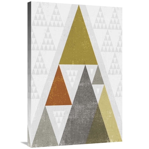 Global Gallery's 'Mod Triangles III Retro' By Michael Mullan Stretched Canvas Wall Art