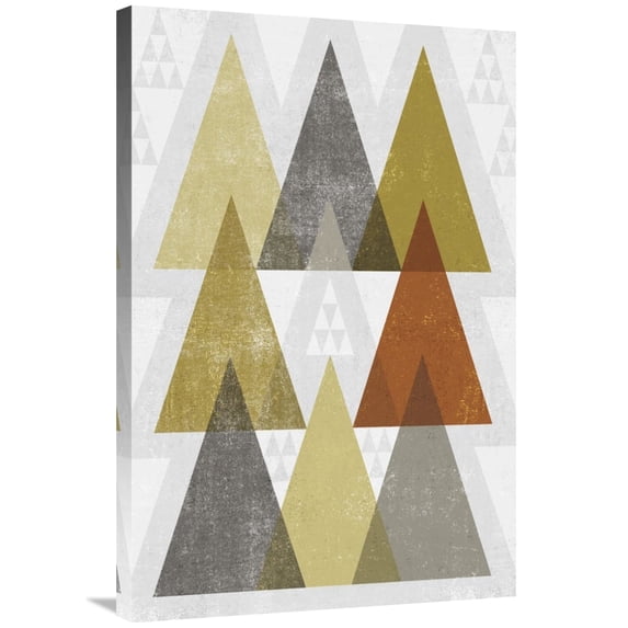 Global Gallery's 'Mod Triangles IV Retro' By Michael Mullan Stretched Canvas Wall Art