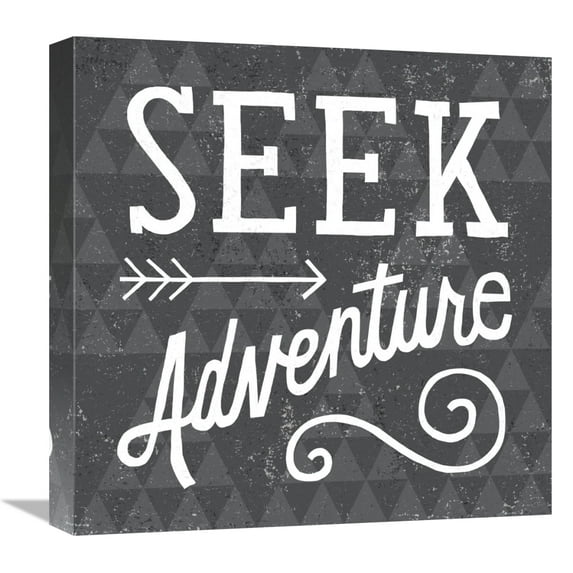Global Gallery's 'Mod Triangles Seek Adventure' By Michael Mullan Stretched Canvas Wall Art