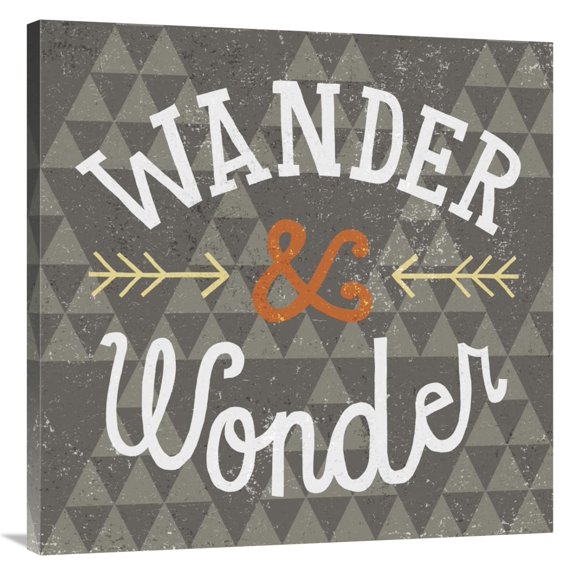 Global Gallery's 'Mod Triangles Wander and Wonder Retro' By Michael Mullan Stretched Canvas Wall Art