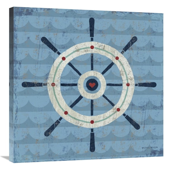 Global Gallery's 'Nautical Love Helm' By Michael Mullan Stretched Canvas Wall Art