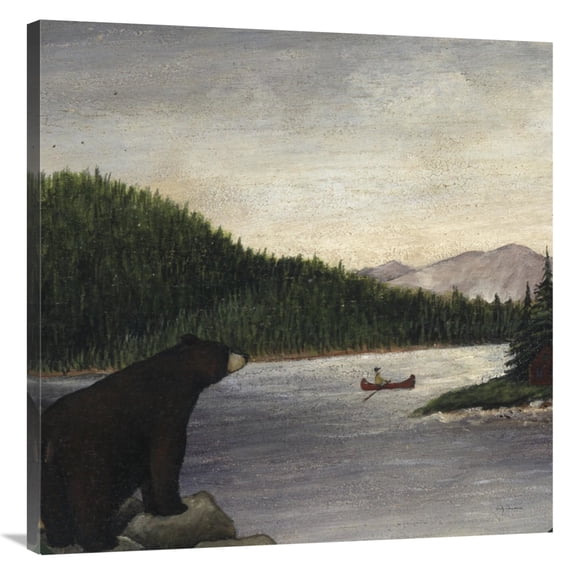 Global Gallery's 'North Woods Bear II' by David Carter Brown Stretched Canvas Wall Art