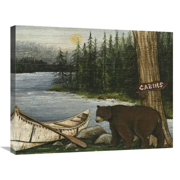 Global Gallery's 'Northwoods Bear Crop' by David Carter Brown Stretched Canvas Wall Art