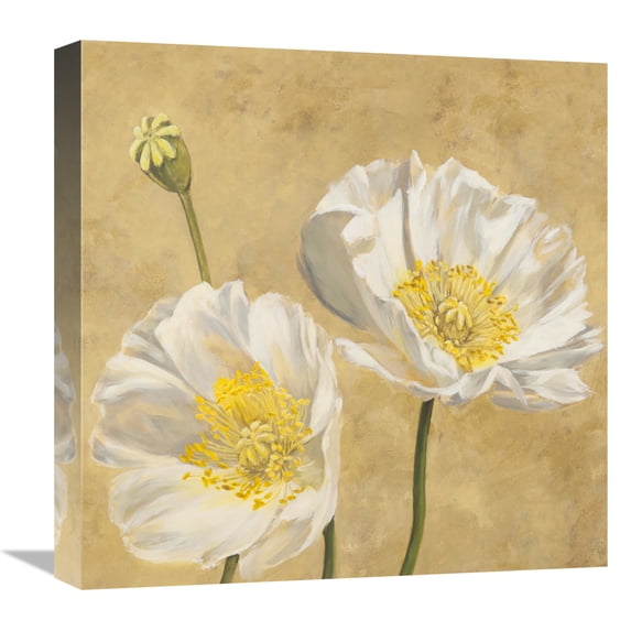 Global Gallery's 'Poppies on Gold I' by Luca Villa Stretched Canvas Wall Art