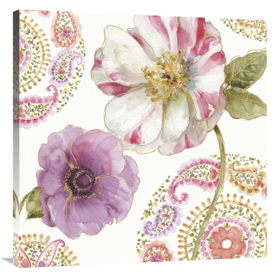 Global Gallery's 'Rainbow Seeds Paisley I' By Lisa Audit Stretched Canvas Wall Art
