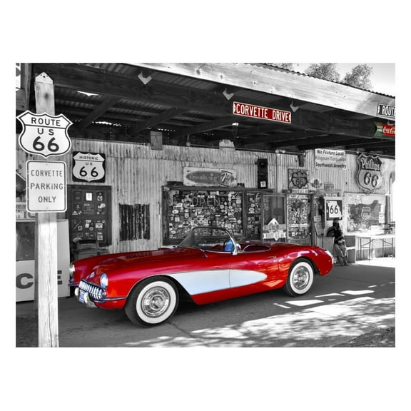 Global Gallery's 'Red Corvette' By Vadim Ratsenskiy Unframed Giclee on Paper Print