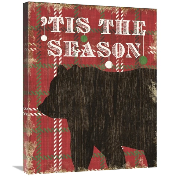 Global Gallery's 'Simple Living Holiday Bear' By Michael Mullan Stretched Canvas Wall Art