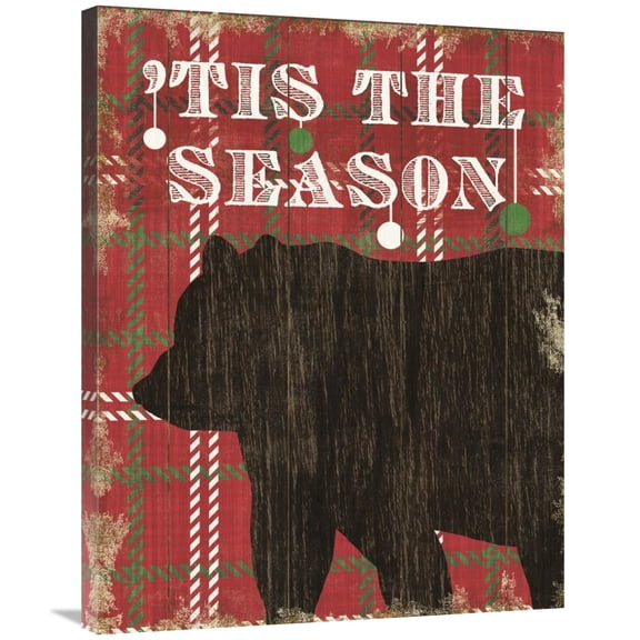 Global Gallery's 'Simple Living Holiday Bear' By Michael Mullan Stretched Canvas Wall Art