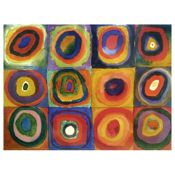 Global Gallery's 'Squares with Concentric Circles' By Wassily Kandinsky Unframed Giclee on Paper Print