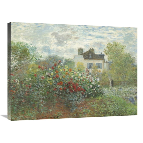 Global Gallery's 'The Artist's Garden in Argenteuil' by Claude Monet Stretched Canvas Wall Art