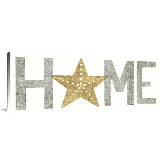 Global Gallery's 'Under Sea Treasures Home Gold Neutral' By Michael Mullan Stretched Canvas Wall Art