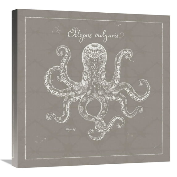 Global Gallery's 'Underwater Life XI Greige' by Daphne Brissonnet Stretched Canvas Wall Art