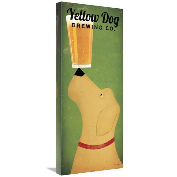 Global Gallery's 'Yellow Dog Brewing Co Square' By Ryan Fowler Stretched Canvas Wall Art