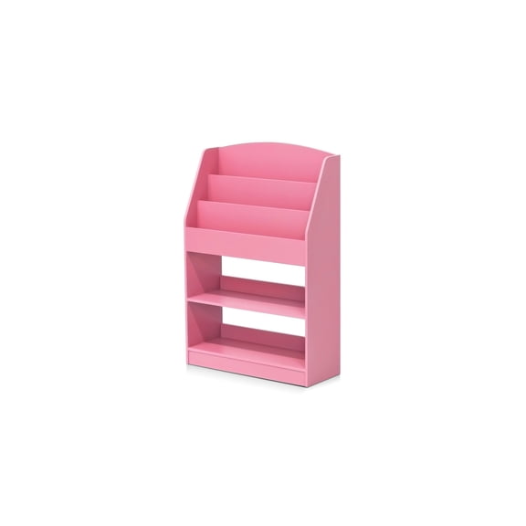 Global Glam Magazine Bookshelf with Toy Storage 24.57W x 9.45D x 28.25H Inches E1 Particleboard Functional Storage Solution