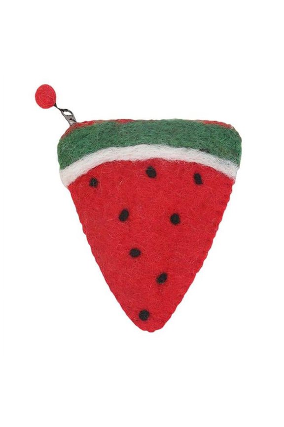 Handmade Felt Fruit Coin Purse Watermelon Global Groove