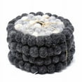 thumbnail image 1 of Hand Made Felt Ball Coasters 4-pack Flower Black/Grey Global Groove T, 1 of 2